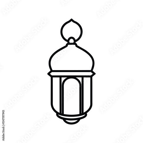 Islamic heritage lantern line art