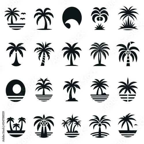 set of palm trees