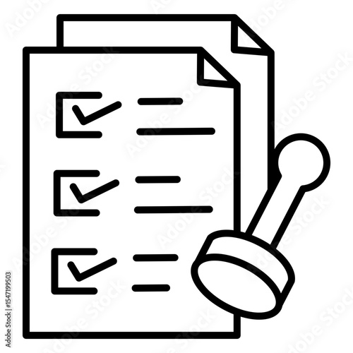 Approval Document Icon with Stam