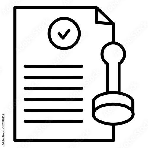Approval Document Icon with Stam