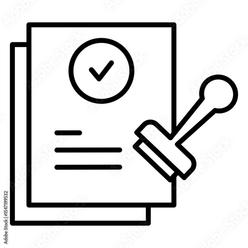 Approval Document Icon with Stam