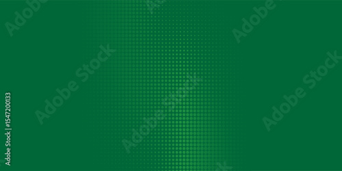 Halftone dots pattern green gradient texture with digital technology background.
