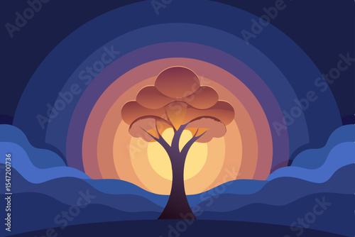 tree at night