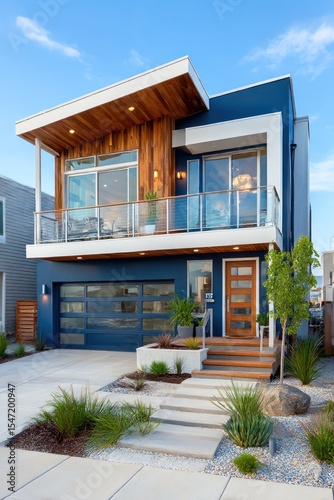 Modern two-story home exterior