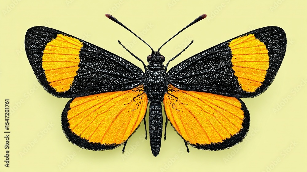 Fototapeta premium Detailed close-up of a butterfly with vibrant orange wings.