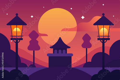 street lamp in the night