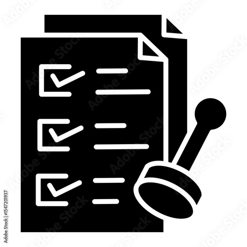 Approval Document Icon with Stam