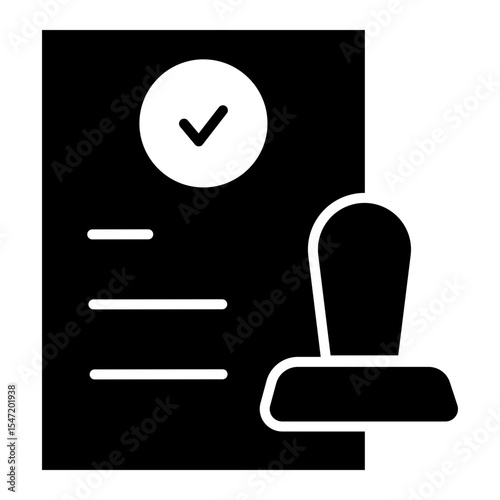 Approval Document Icon with Stam