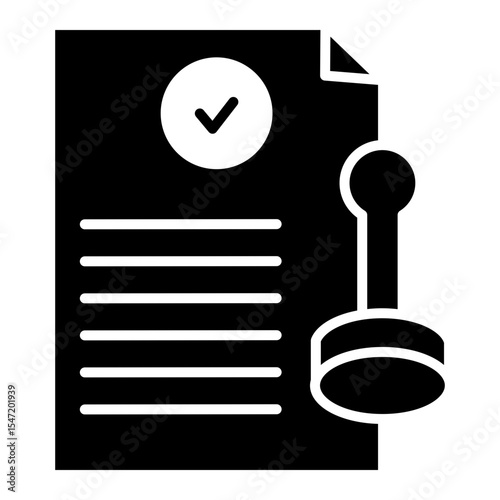 Approval Document Icon with Stam
