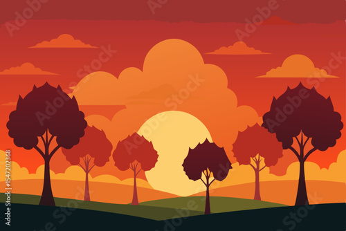autumn landscape with trees