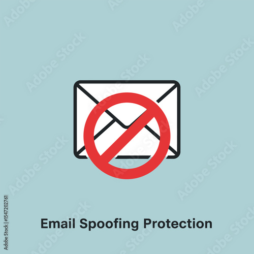 Red Stop Sign Over Email Envelope Icon Email Spoofing Protection