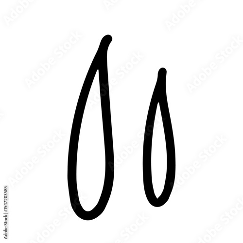 Sweat/tear drop icon pictogram. Comic symbol of water droplet, drop of water, and other water flowing down. Hand drawn vector illustration.
