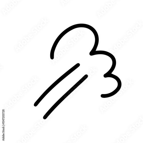 Cartoon air. Emotional image icon of anger and rage. Dash mark. Effect illustration of running with vigor.