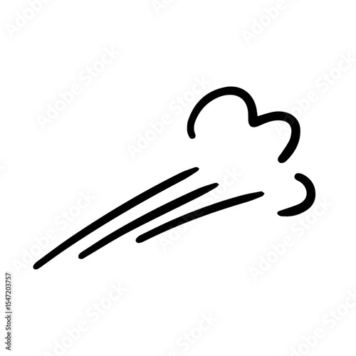 Cartoon air. Emotional image icon of anger and rage. Dash mark. Effect illustration of running with vigor.