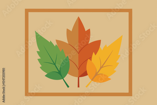 Autumn vector illustration with colorful maple and oak leaves forming a natural fall pattern