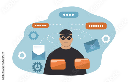 vector illustration in flat style on the theme  of online fraud