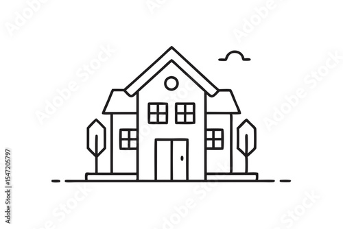 Miniature Home Symbol Clean Line Art