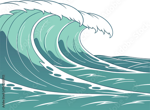 Here's a single sentence to describe the image:

A blue wave vector illustration creates an abstract sea background with flowing lines and light, artistic patterns