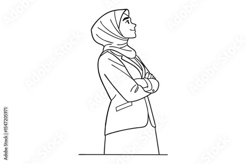 Muslim Businesspeople in Line Formation Vector