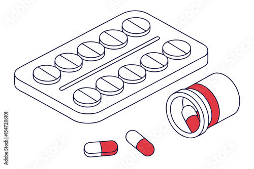 Health Supplements Icon Vector Isometric Design