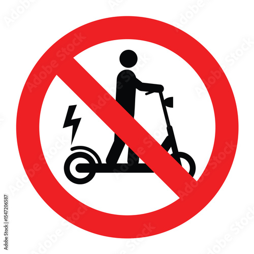 No electric scooter allowed sign. Electric scooters are prohibited