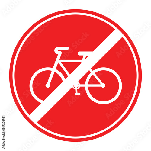 no bicycle warning sign red round bikes parking prohibited sign with white slash
