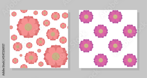 Set of floral seamless patterns on white ground. Vector abstract floral printable pattern ideas for textile, home decor, template, flyer, banner, wall paper, laminates. Vector illustration.