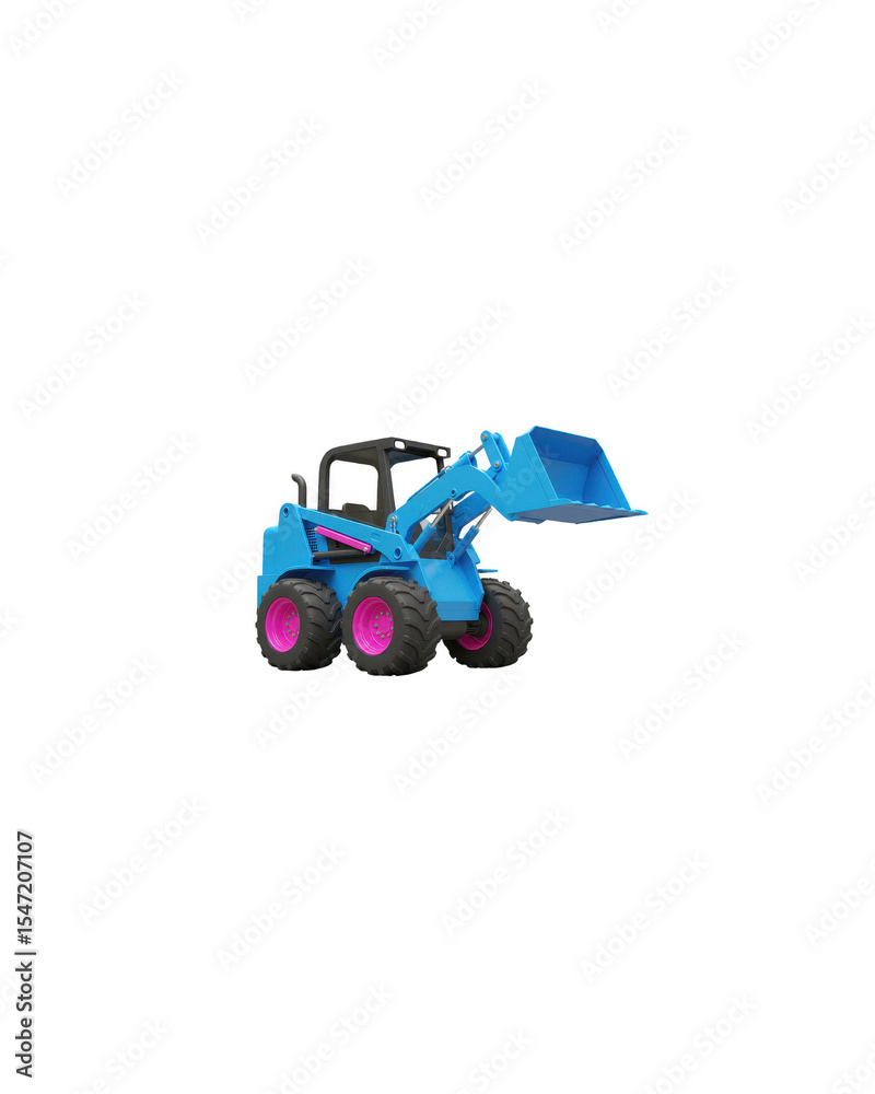 Fototapeta premium Colorful Skid Steer Loader with Blue Bucket