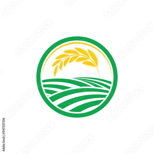 Stylized Agriculture wheat Logo Template vector icon design