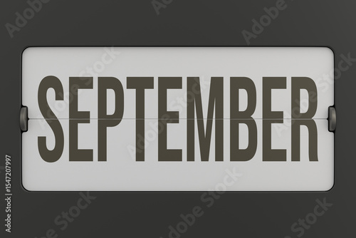 Flip black monthly calendar. 3D render