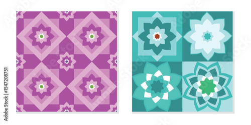 Set of tile geometry seamless pattern. Modern, chic, minimal geometry pattern ideas for home decor, textile, poster, banner, flyer, carpet, wall paintings. Vector illustration.