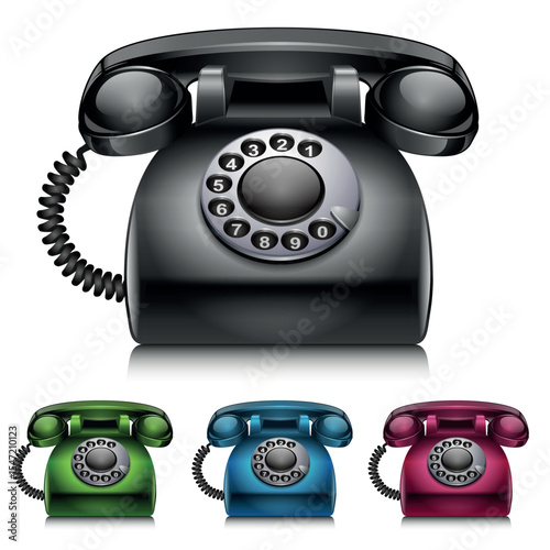 Old telephones vintage style vector illustration