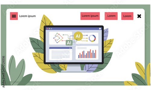 Artificial Intelligence and Technology Banner ,symbolizing the integration of technology with nature or organic growth.