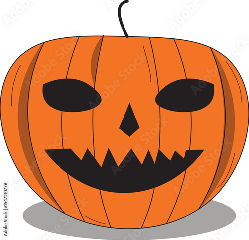 The Illustration of Pumpkin with scary face for halloween
