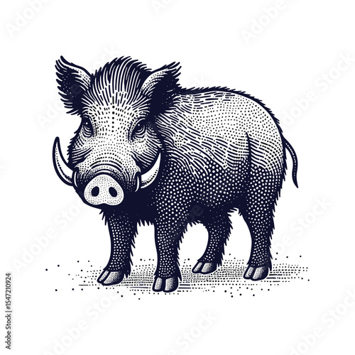 wild boar walking