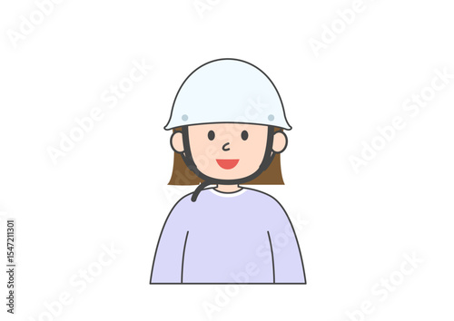 ヘルメットをかぶった子供のイラスト