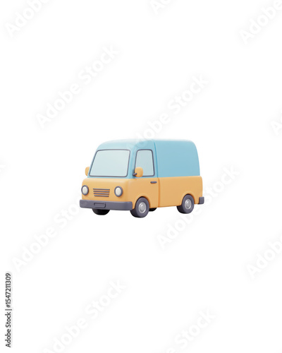 Blue-beige delivery van