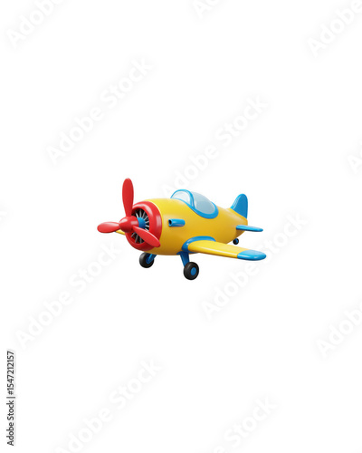 Colorful cartoon biplane