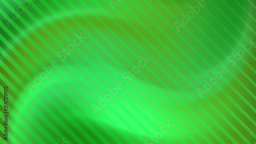 Abstract green wave pattern with diagonal lines, creating a vibrant background for design use