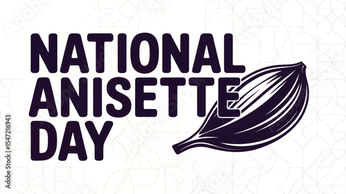 National Anisette Day Celebration Poster with Herb Illustration