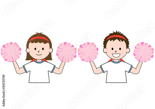 運動会　応援のイラスト