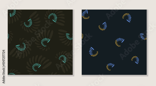 Sea Shell abstract playful motifs seamless pattern. Set of modern, chic, hand drawn sea shells vector patterns. Ideas for textile, home decor, wall paper, wrapper, laminates, gift wrapping, post cards