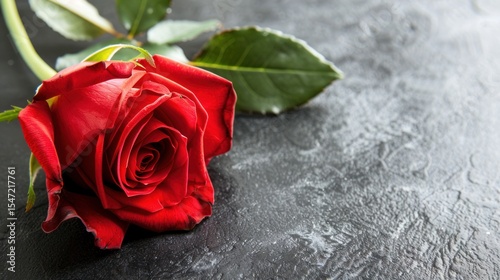 Red rose, dark background, sympathy card design