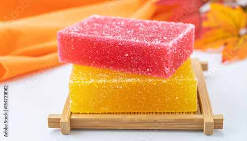 Delicious marmalade candy sweets colorful dessert food closeup view