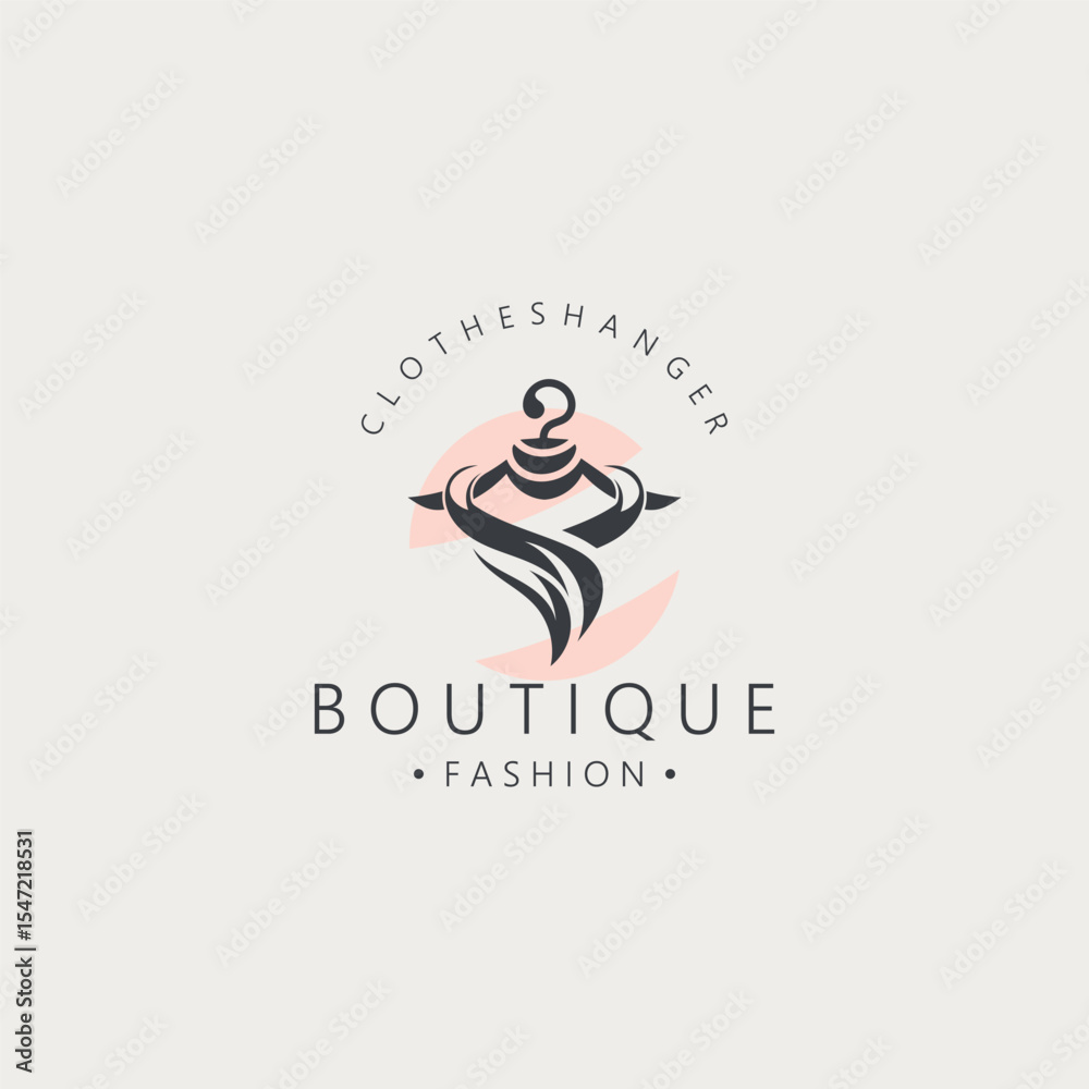 Obraz premium Clothes hanger logo design for business, boutique, lifestyle fashion clothing template