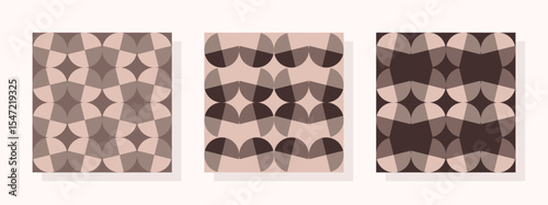 Set of trendy, modern geometric seamless pattern. Minimal geo backgrounds ideas for textile, home decor, banner, poster, template, business, wall paper, laminates. Vector illustration.