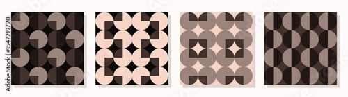 Set of trendy geometry seamless patterns. Hand made organic tessellation vector pattern ideas for textile, home decor, wall paper, poster, banner, postcard, template, flyer. Vector illustration.