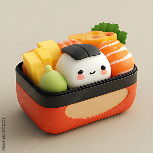 lunchbox with food 3d element