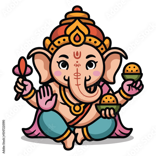 Lord Ganesha vector drawing art