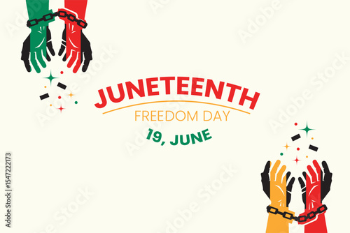 Juneteenth Celebrate Freedom Day. June 19 Template for background, banner, card, poste